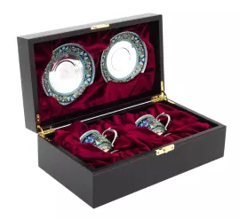 Tea set with Magnolia finish for 2 persons